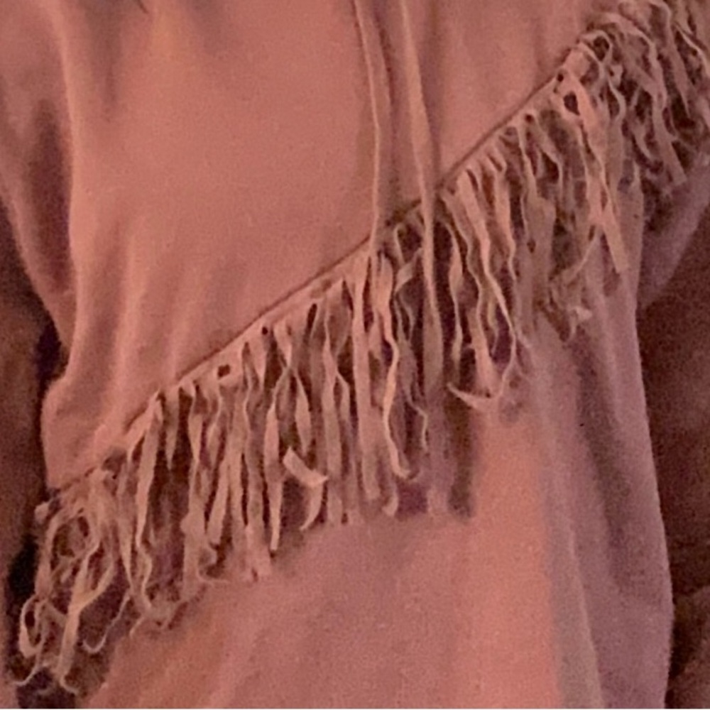 Anthropologie Pilcro Rust Fringe Hoodie Boho Western L - Picture 2 of 8